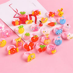 20pcs Cute Cartoon Kids Rings Set