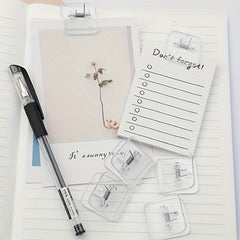4pcs Colorful Square Plastic Clips for Document Storage Office Supplies