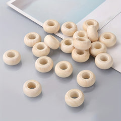 50pcs DIY Wood Beads Wooden Hoop Rings 8 21mm Large Hole Beads Material