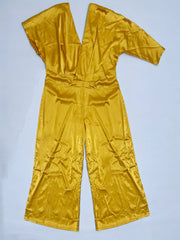  Sexy Jumpsuit Women's Plus Solid Satin Batwing Sleeve V Neck