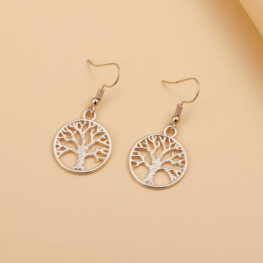 Golden Tree Of Life Earrings Women's Jewelry Gift