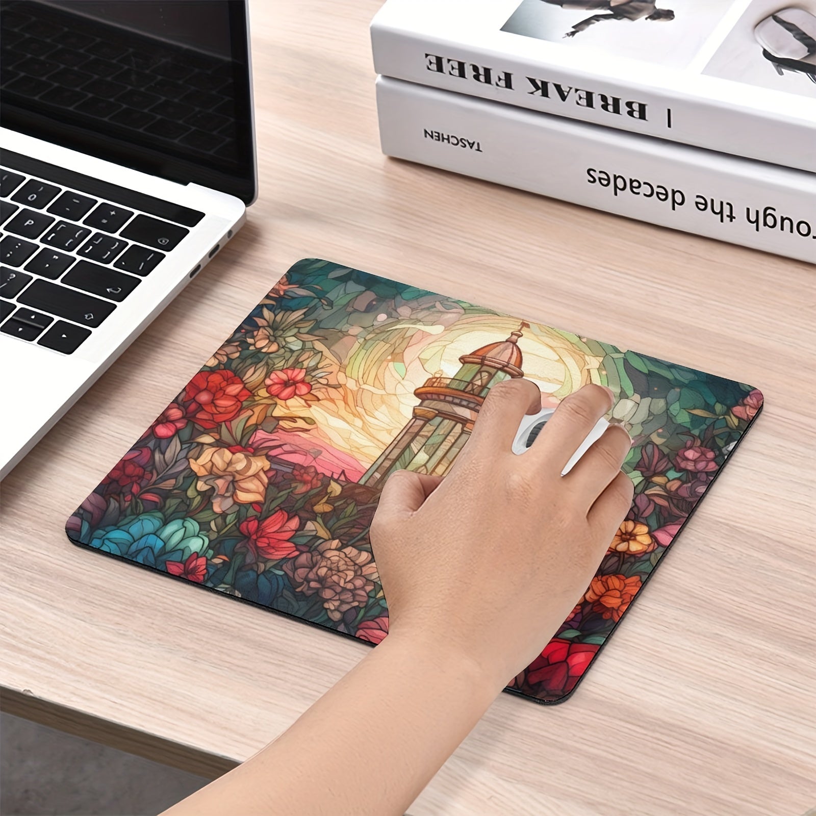 Flower And Lamp Stand Mouse Pad Non Slip Rubber Mouse Mat