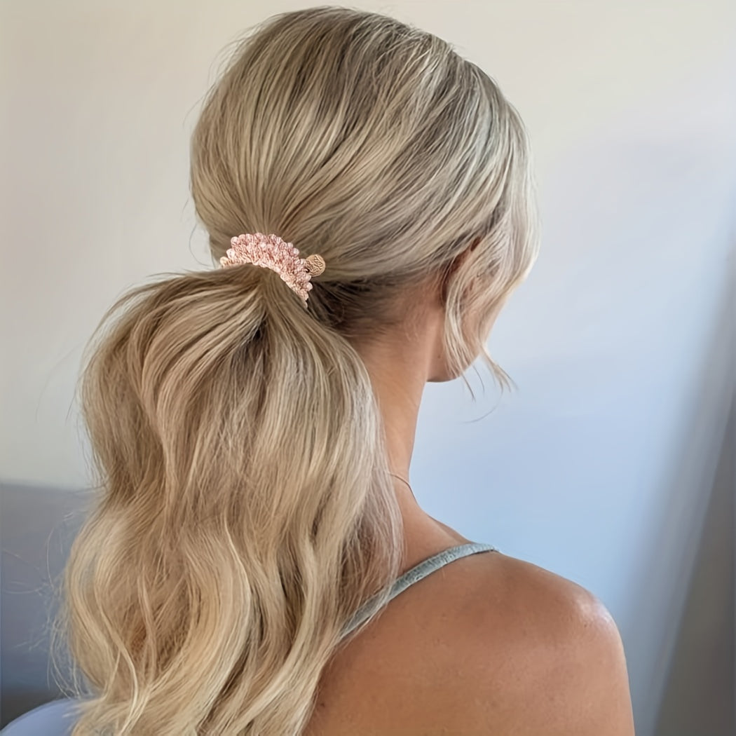 Crystal Beaded Hair Tie Rhinestone Glitter Hair Rope Ponytail Holder