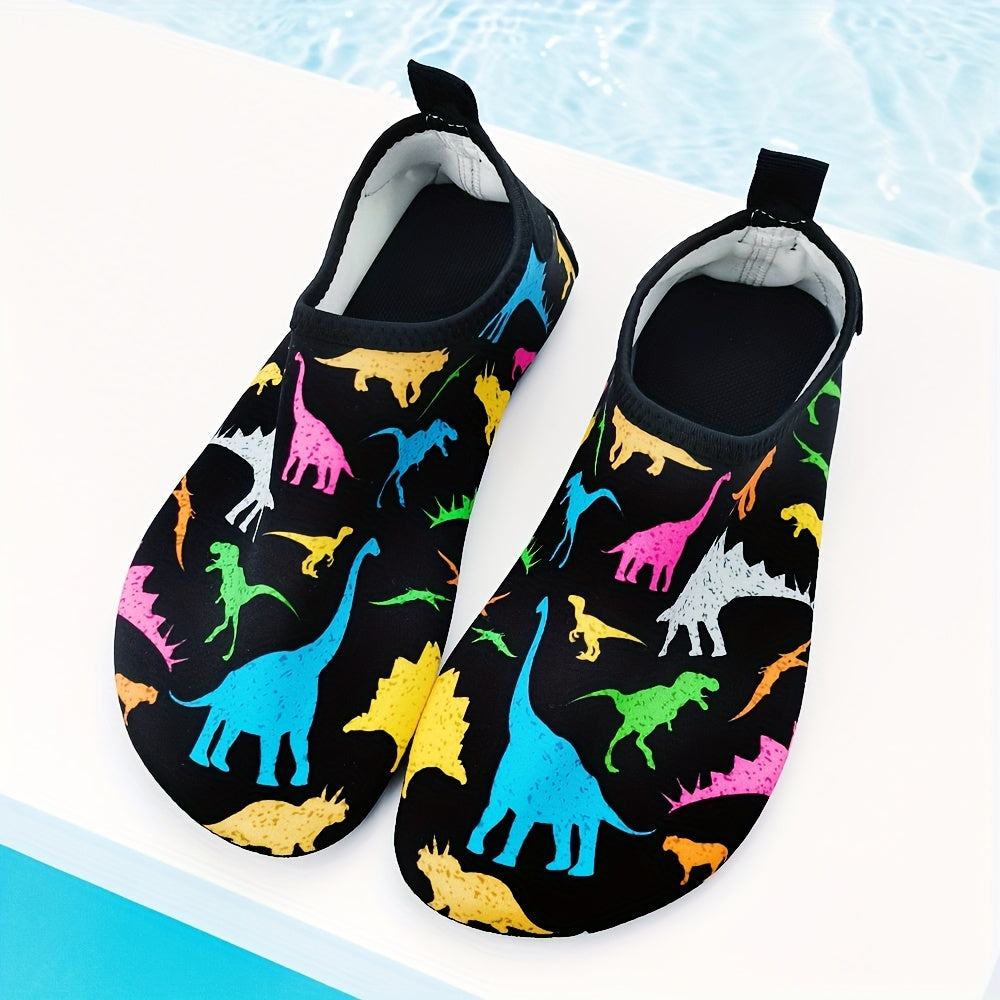 Dinosaur Aqua Socks for Kids Quick Dry Non Slip Soft Water Shoes