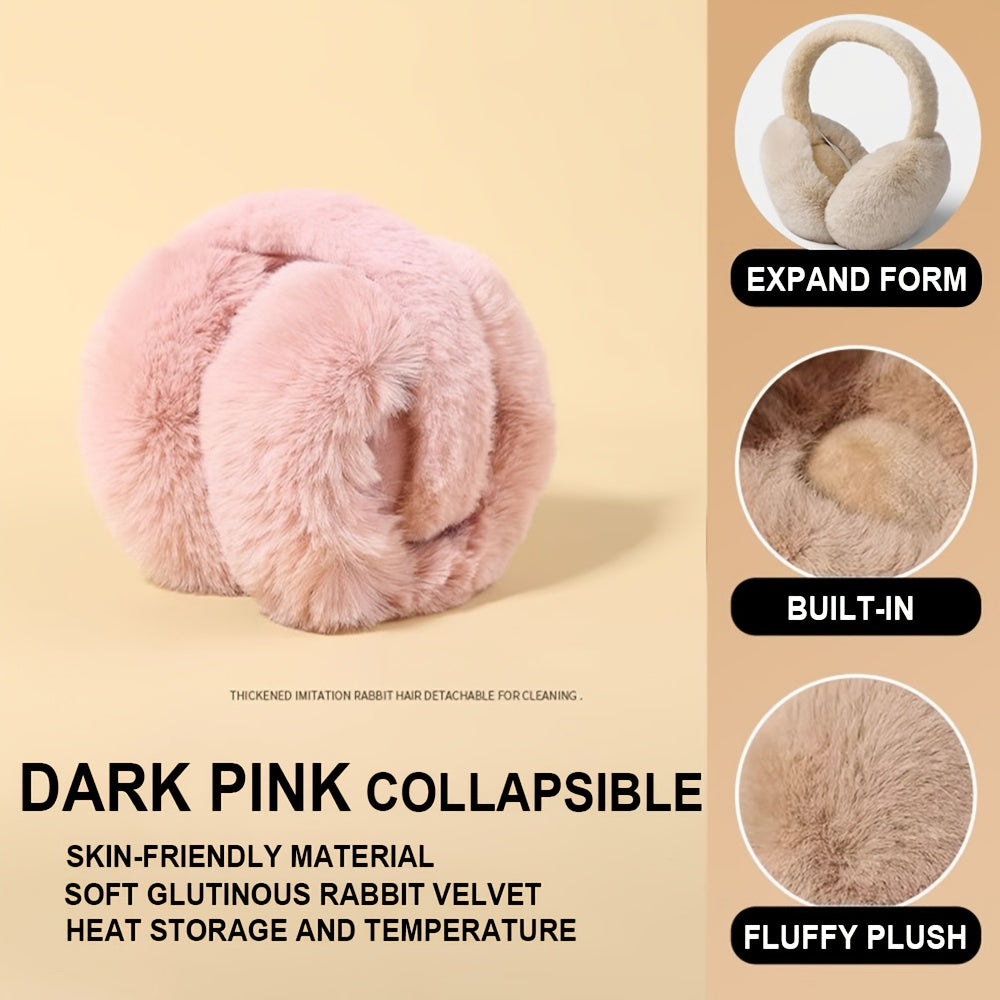 Winter Thermal Ear Warmers Plush Fleece Earmuffs Soft B