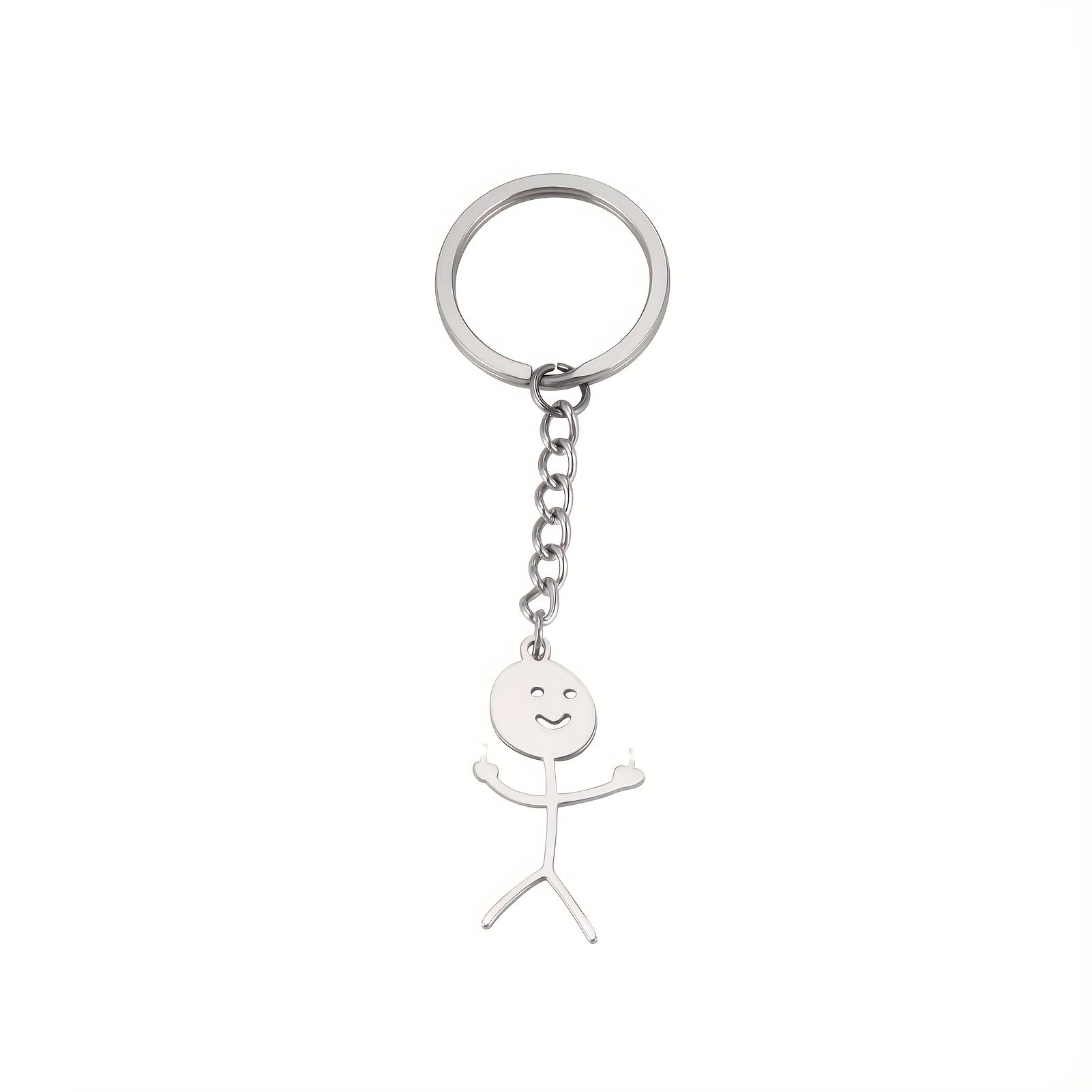 Funny Man Keychain Titanium Steel Couple Gift Keyring
