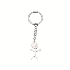 Funny Man Keychain Titanium Steel Couple Gift Keyring