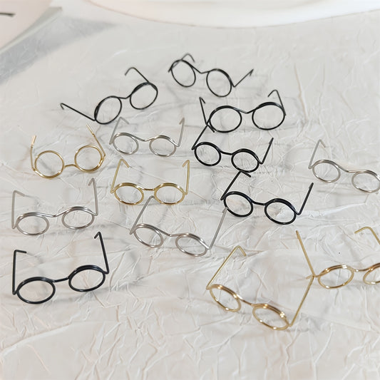50 Mini Metal Craft Glasses Frames for DIY Crafts Doll Decorations Art Projects