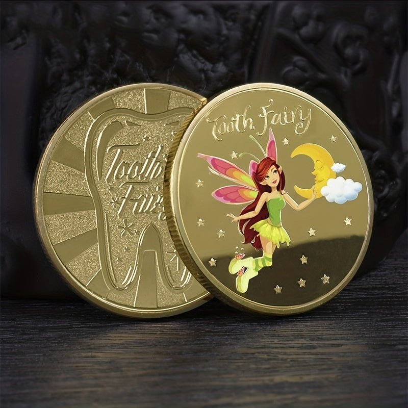 Tooth Fairy Cartoon Commemorative Coin for Kids Tooth Changing