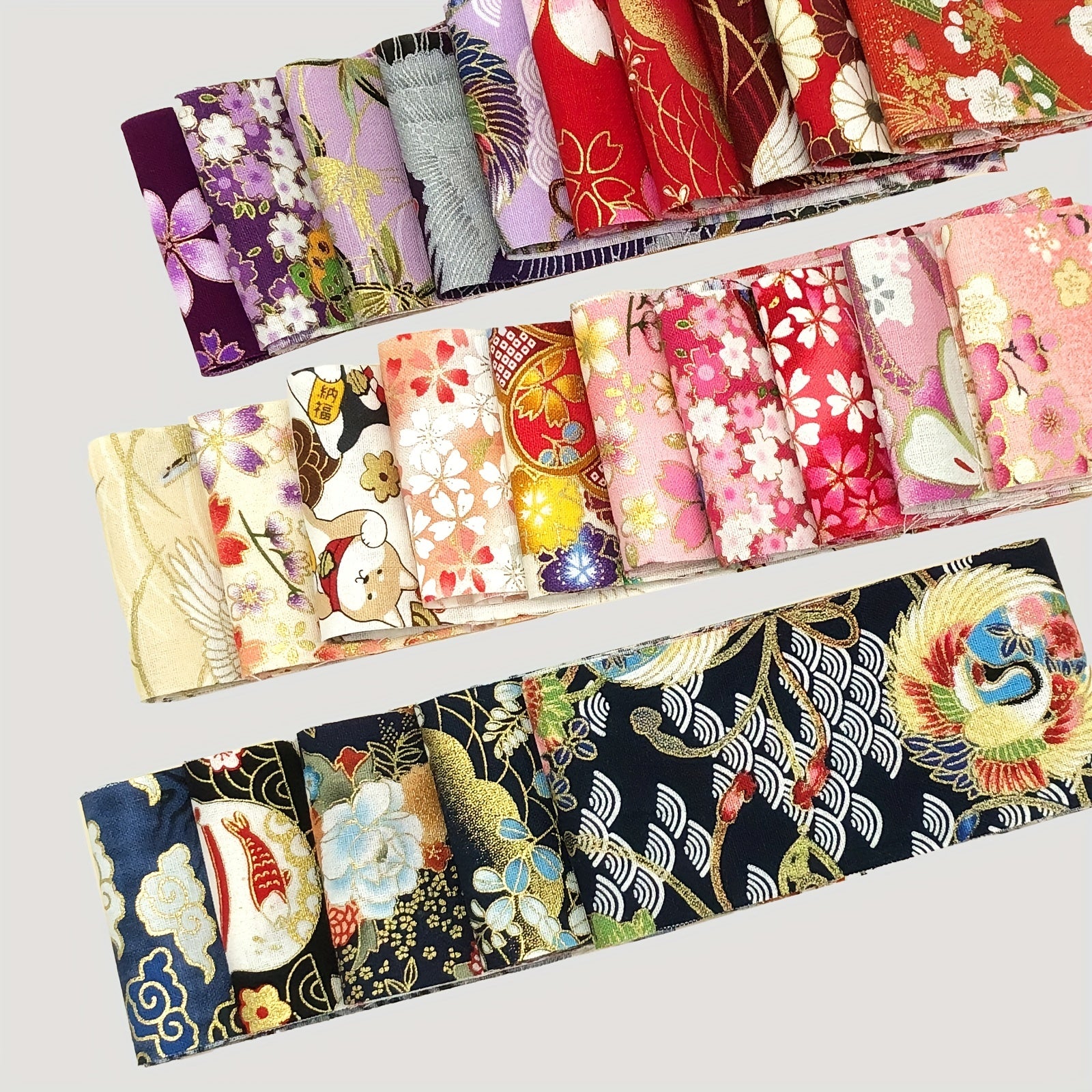 25pcs 5.84" Fabric Strips Roll Jelly Collection Assorted Patterns DIY Crafts