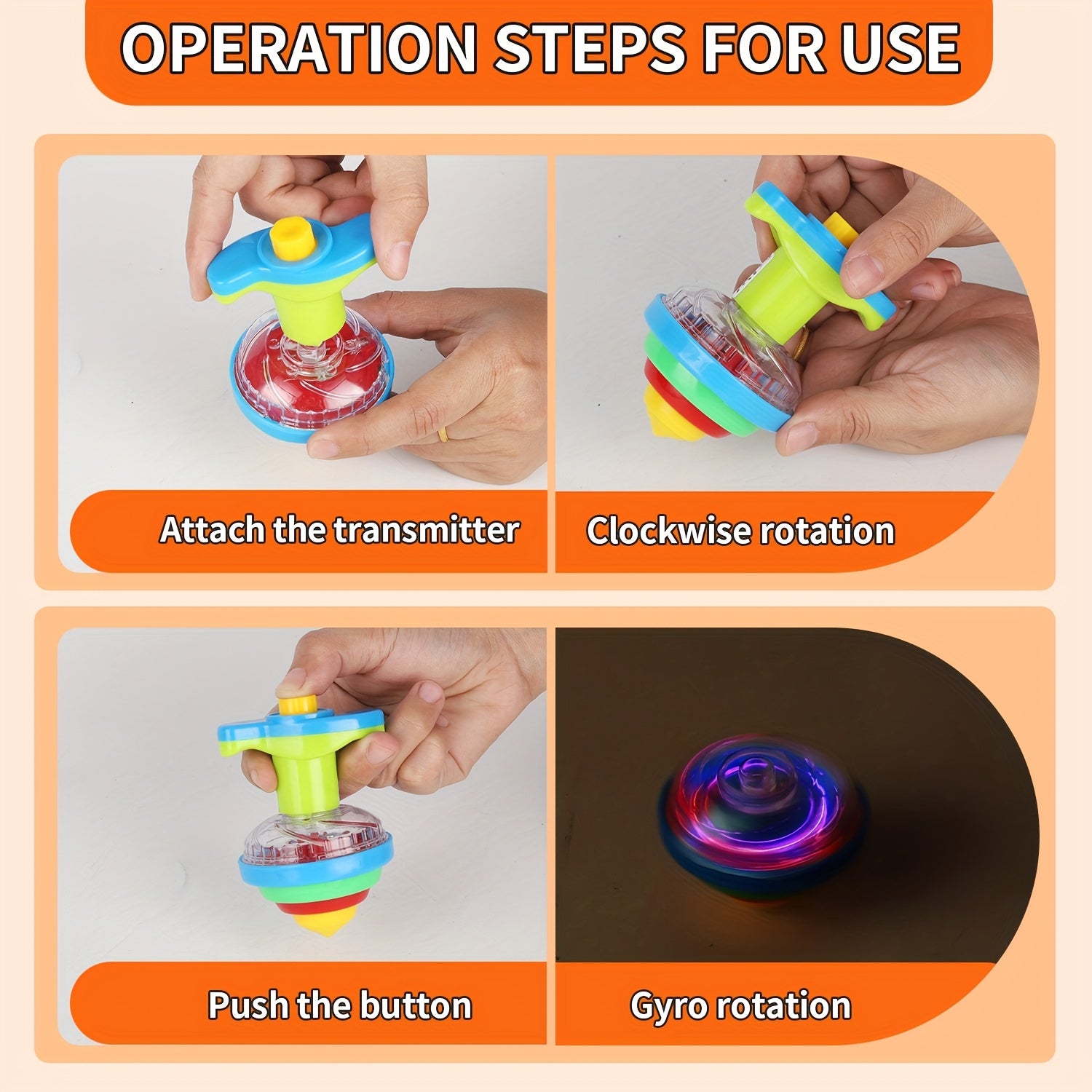 LED Spinning Top Flashing Toy for Ages 3-6