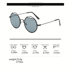 Y2K Round Metal Sunglasses Retro UV400 Sun Shades Glasses