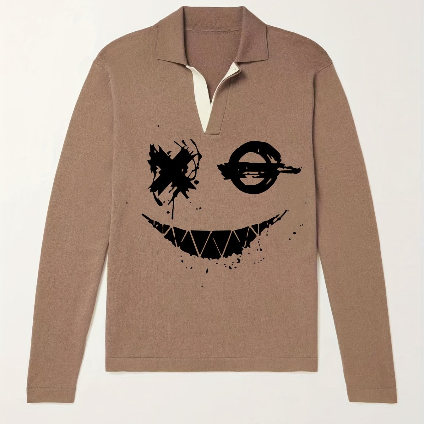 Men's V Neck Pullover Sweater Casual Lapel Winter Autumn