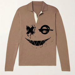 Men's V Neck Pullover Sweater Casual Lapel Winter Autumn
