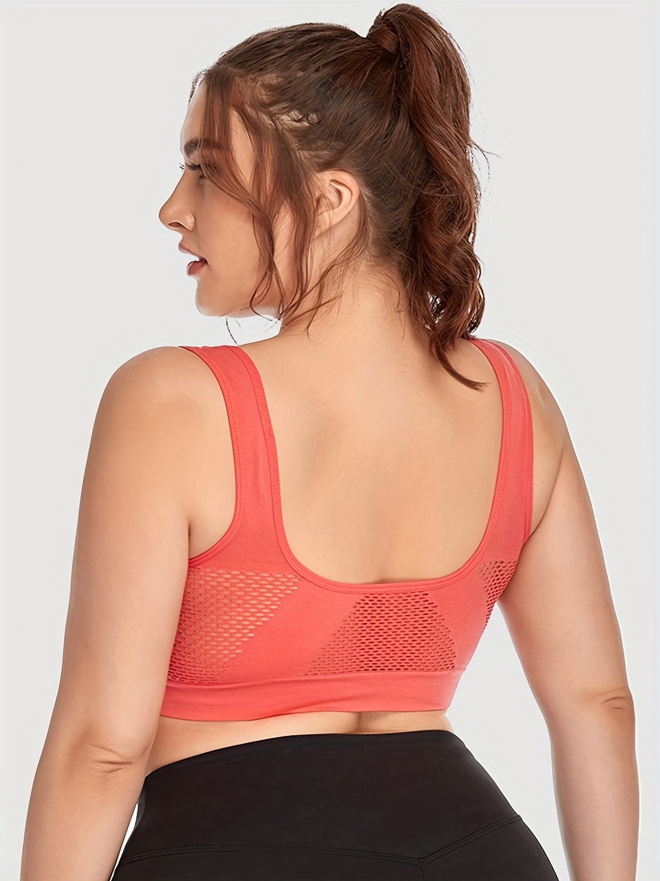 3 Pack Sporty Bra Set Plus Size Women's Eyelet Supportive Bra