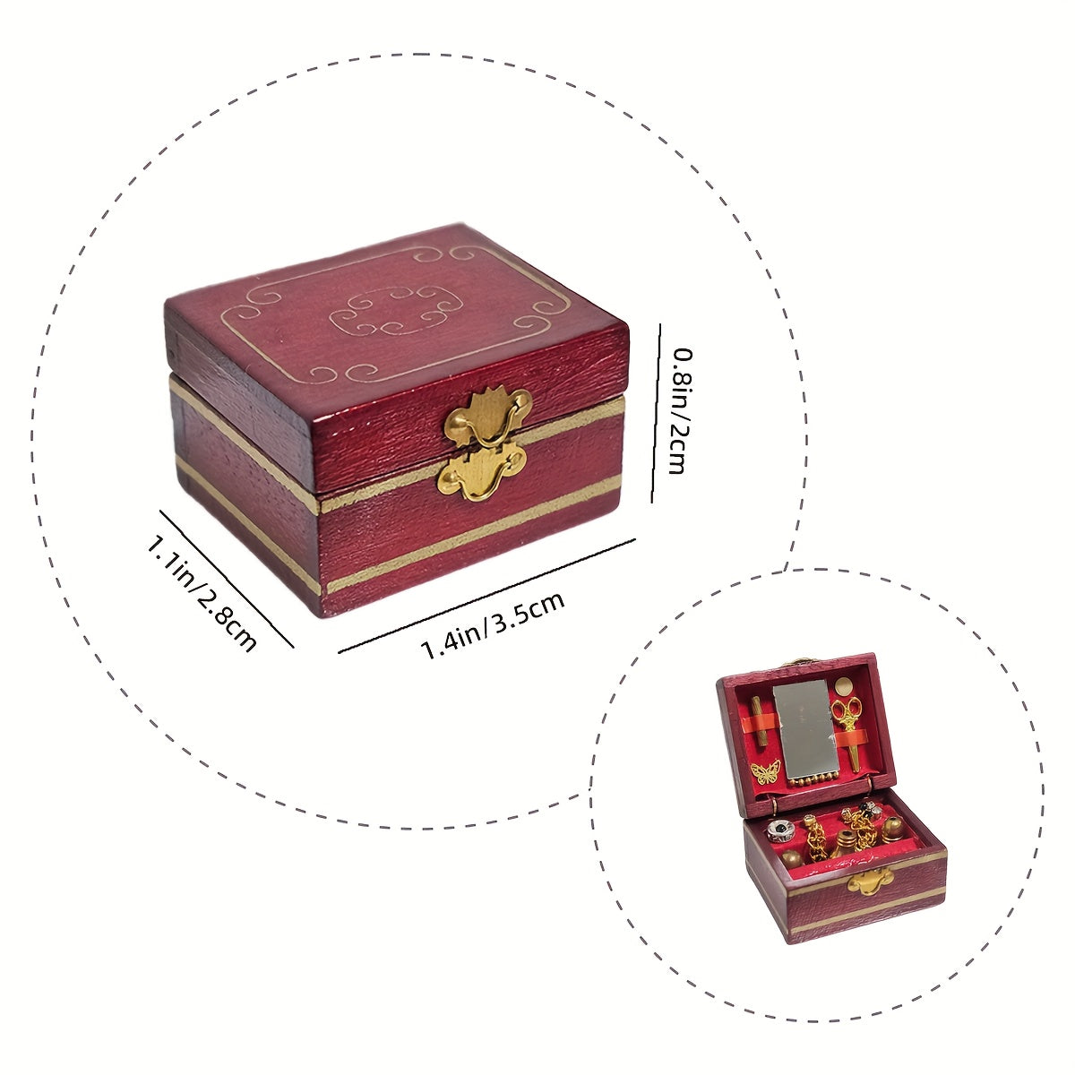 Mini Jewelry Box Set for Dollhouse Accessories