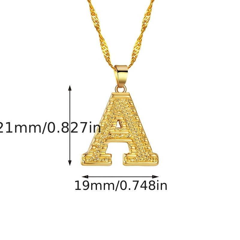 Golden Initial A Pendant Necklace Dainty Letter A Charm Alphabets Jewelry