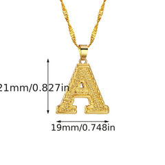 Golden Initial A Pendant Necklace Dainty Letter A Charm Alphabets Jewelry