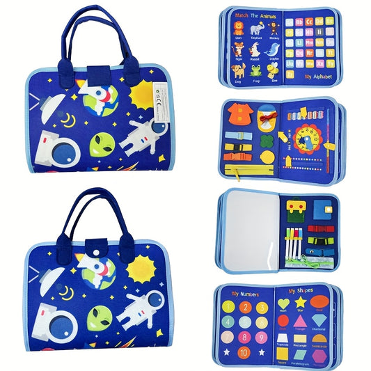 HOTMIR Space Busy Board Toy Felt Sensory Travel Puzzle