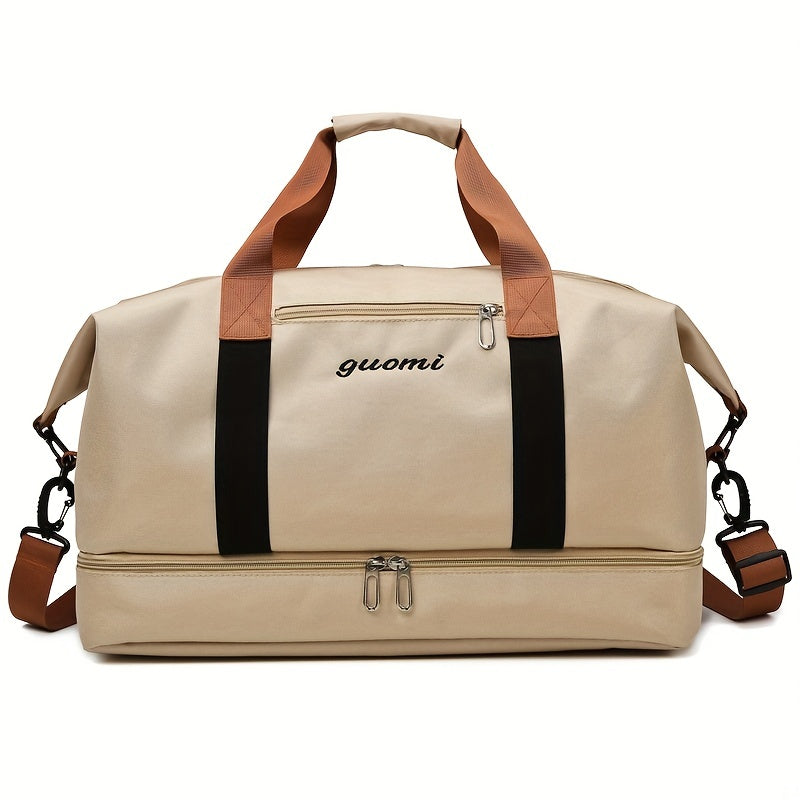 Letter Print Lightweight Travel Duffel Zipper Handbag Father's Gift