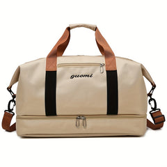 Letter Print Lightweight Travel Duffel Zipper Handbag Father's Gift