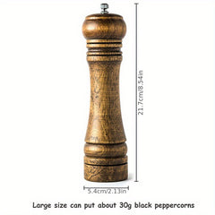 Oak Wood Pepper Mill Grinder Set - Perfect for Spice Up Meals