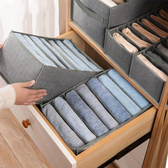 Collapsible Non Woven Jeans Storage Box - Clothes & Pants Organizer