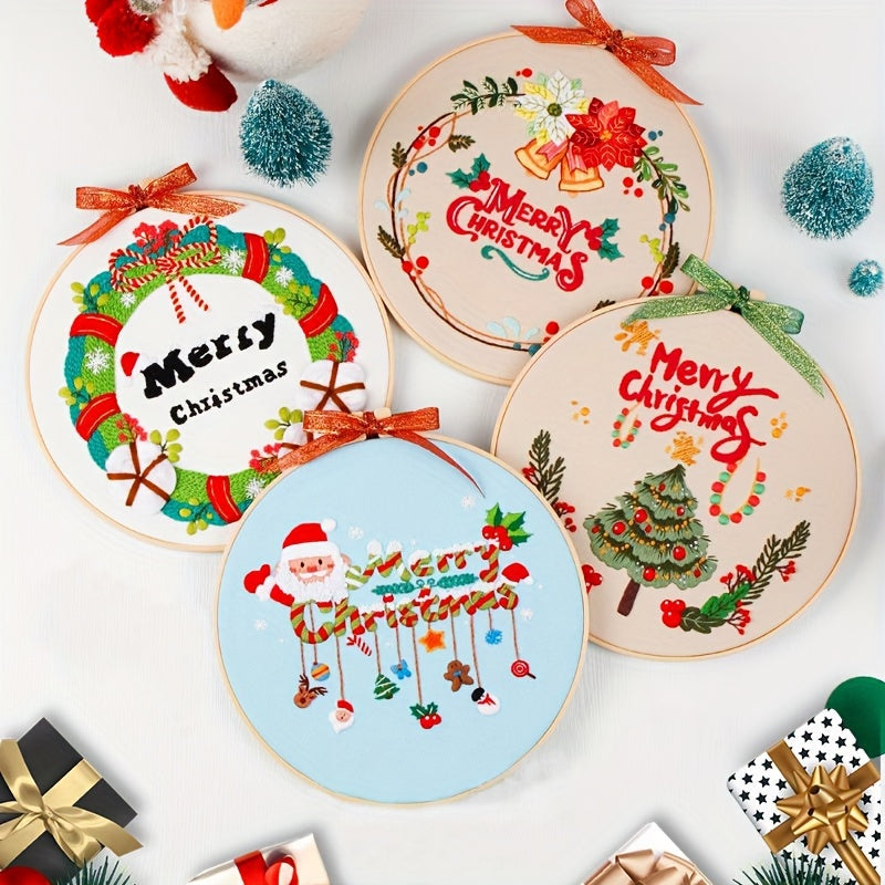 Christmas Series Embroidery Starter Kit for Beginners - Home Decor Kit