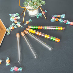 20pcs 25ml Clear Glass Test Tubes with Cork Stoppers for Scientific Experiments