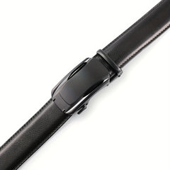 Men's Leather Ratchet Buckle Slide Belt For Dress Casual
