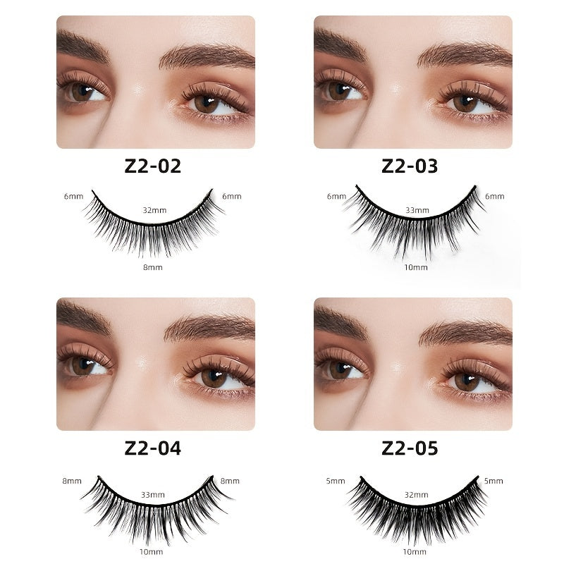 2 Pairs Faux Mink Eyelashes Long Thick Natural Look