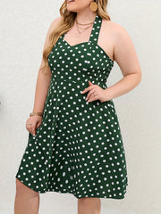  Polka Dot Halter Neck Dress