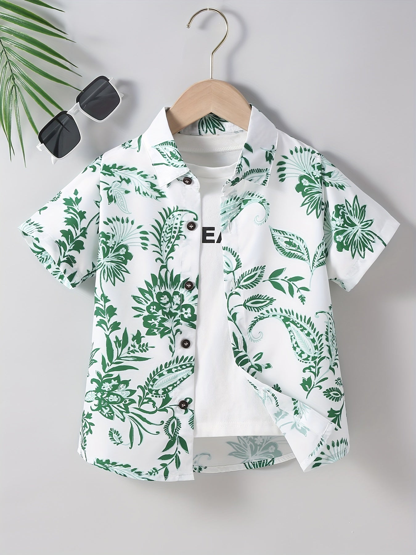 Boys Porcelain Pattern Button Up Shirt