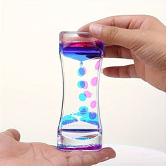 Colorful Acrylic Liquid Sand Timer with Vibrant Bubbles