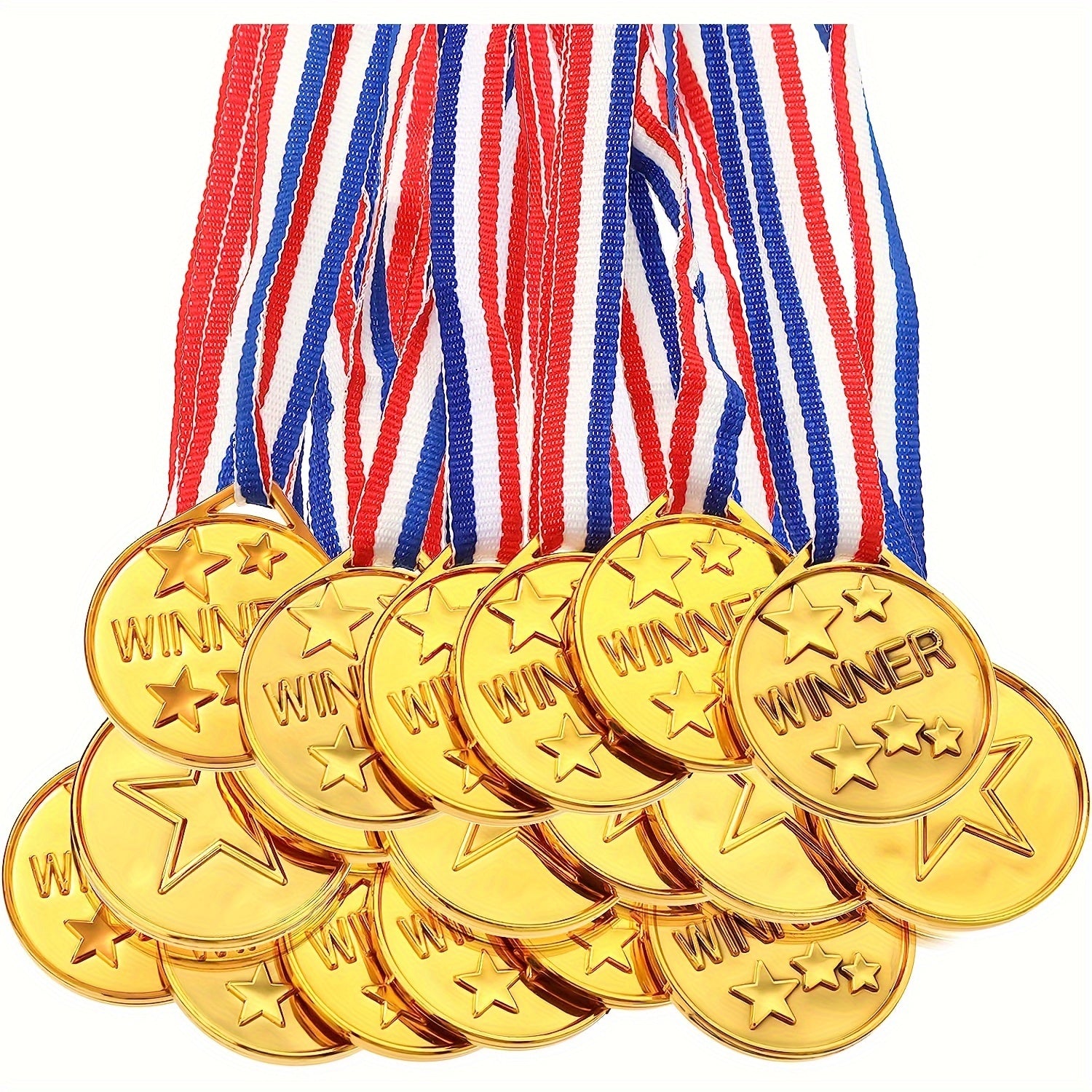 10pc Plastic Winner Award Medals Olympic Style