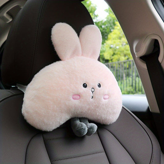 Car Cartoon Rabbit Headrest Plush Neck Pillow