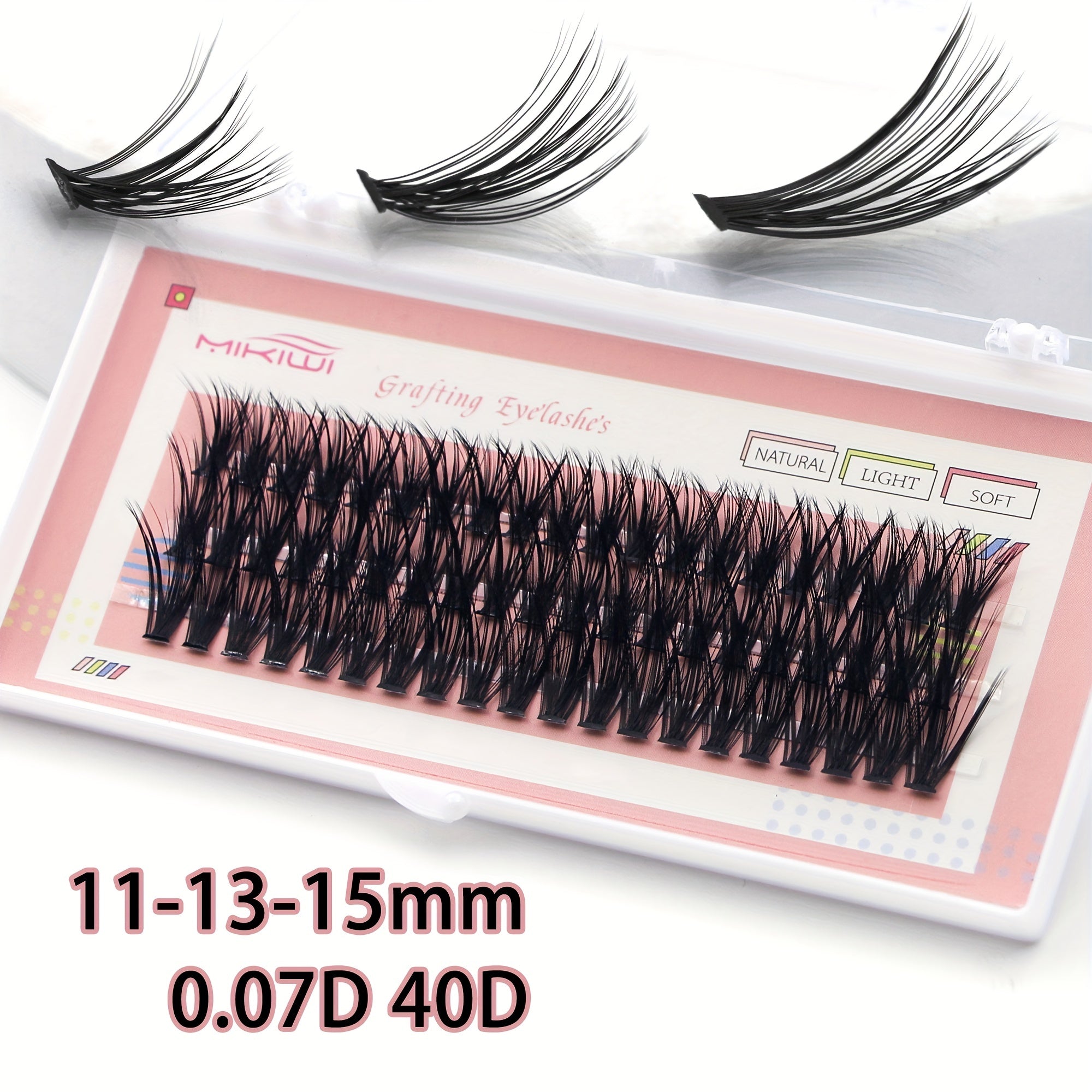 60Pcs Cluster Lashes 0.07D Curl 9-16mm Mix DIY Eyelash Extension Volume Natural