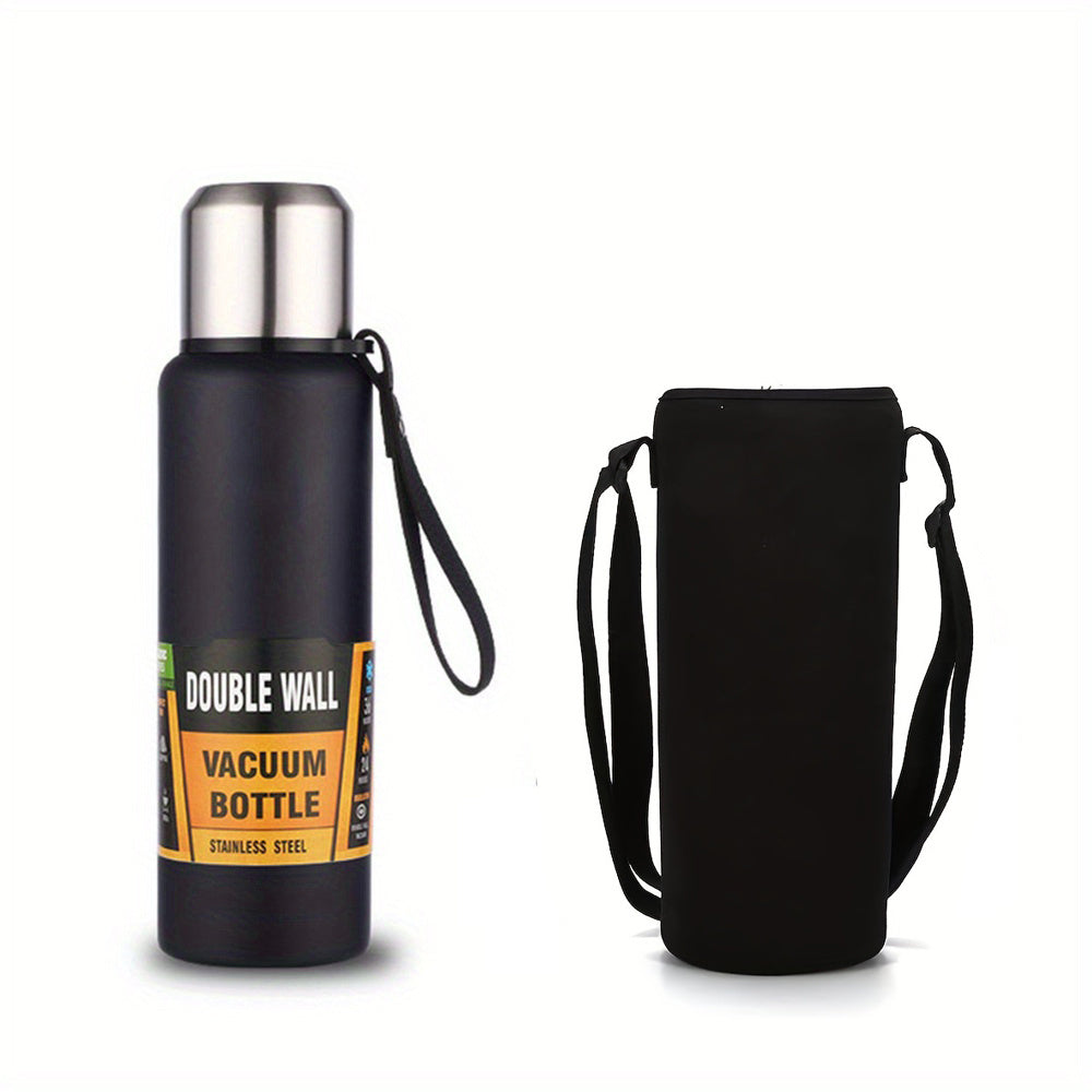 Insulated Stainless Steel Water Cup with Large Capacity and Portable Bag