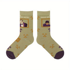 Illustration Print Socks Funny Mid Tube Women's Stockings
