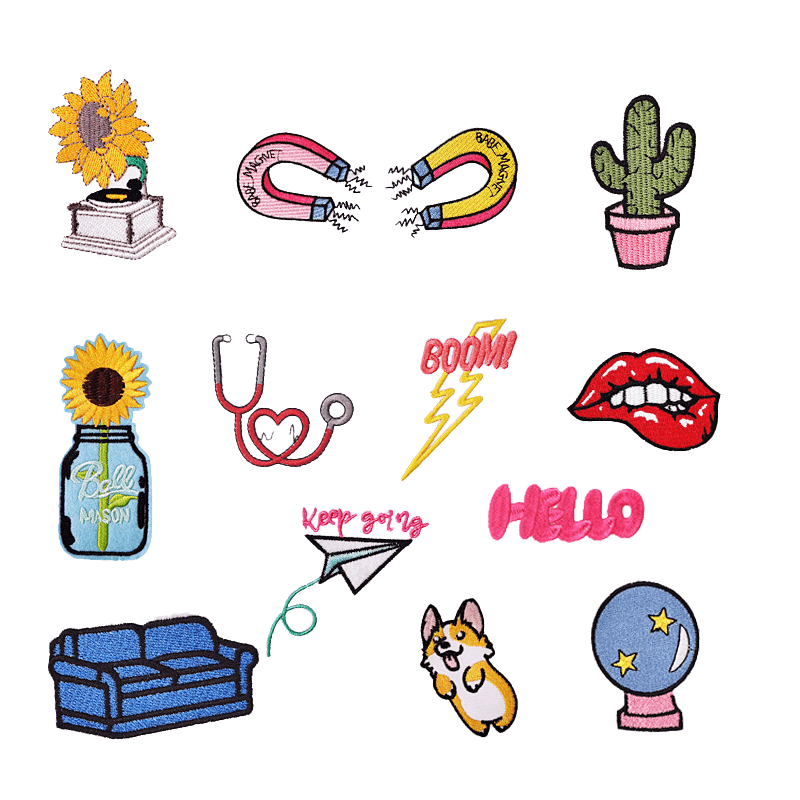 13pcs Iron On Patches Embroidered Applique for Clothing Jacket Jeans Dress