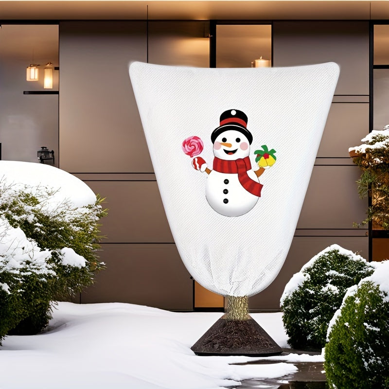 Winter Plant Frost Cold Cover Santa Claus Snowman Pattern Plant Cover