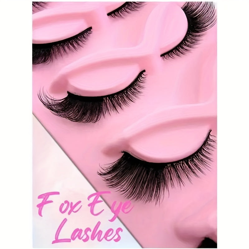 5 Pairs Cat Eye False Eyelashes Winged Natural Look Fluffy Makeup