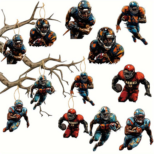 6pcs Football Ornaments For Football Coach Gift School Football Team Ornament