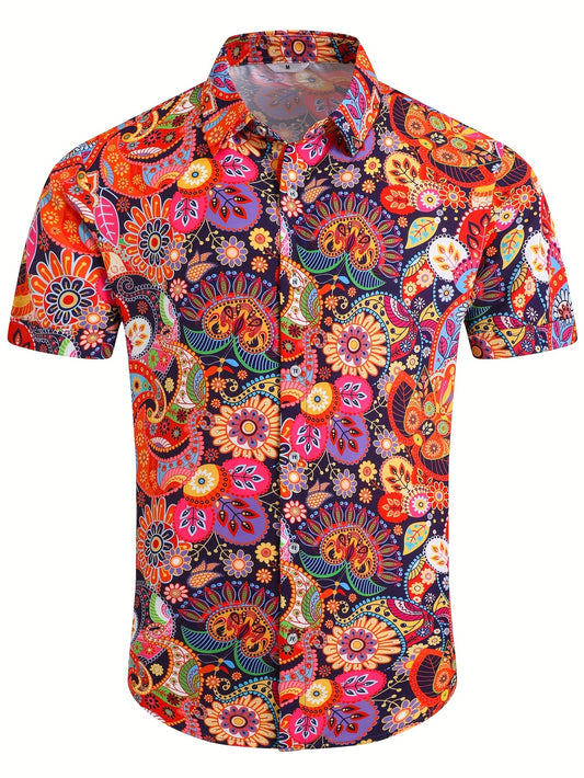 Men's Hawaiian Beach Shirt Summer Casual Short Sleeve Button Down