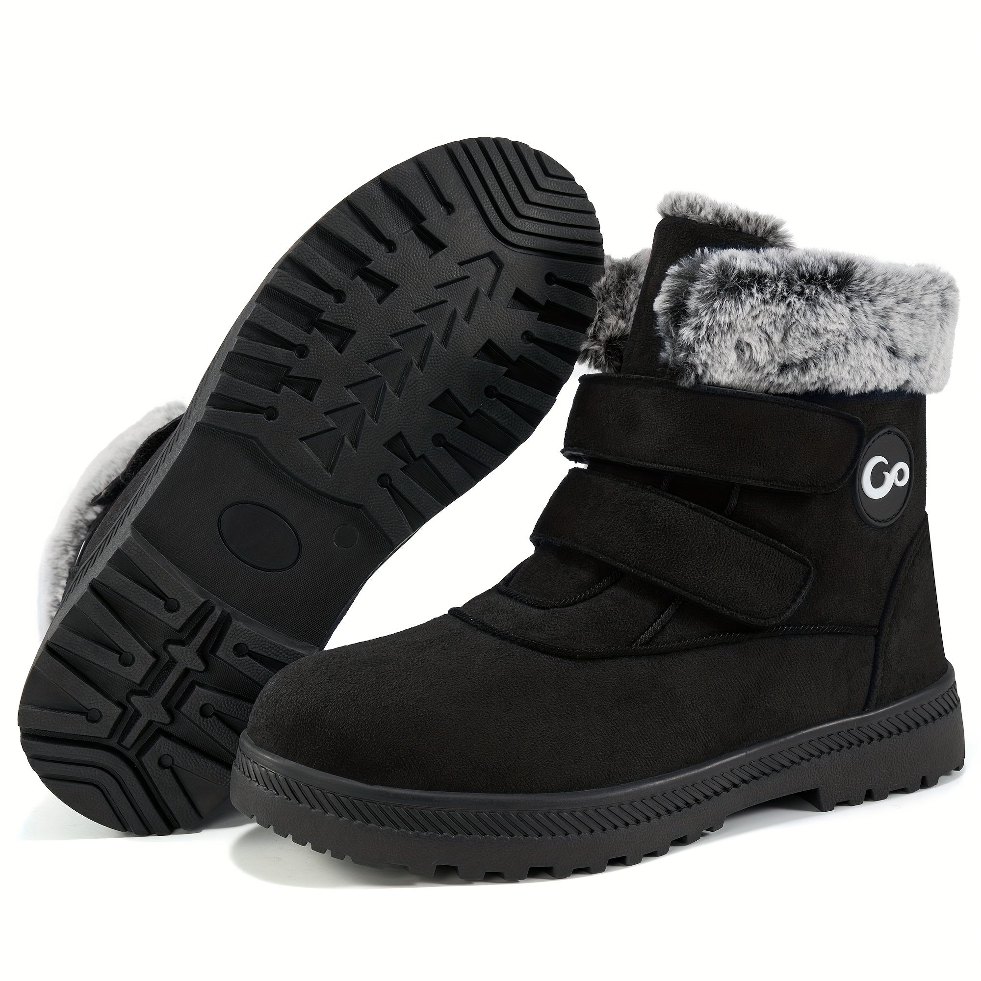 Plush Lined Thermal Slip On Snow Boots Keep Warm Non Slip Snow Shoes