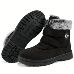 Plush Lined Thermal Slip On Snow Boots Keep Warm Non Slip Snow Shoes