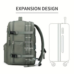 Large Capacity Nylon Backpack with Shoe Compartment for Travel