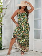  Floral Print Maxi Cami Dress