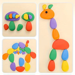 Rainbow Pebbles Stone Toys Educational Desktop Game