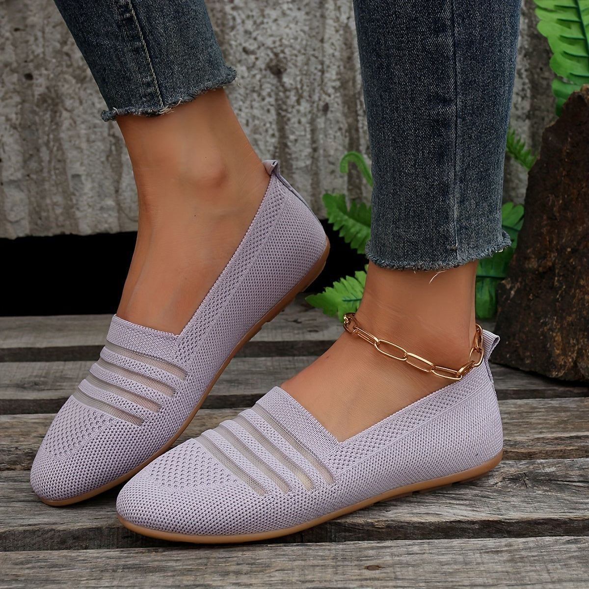Women's Mesh Slip On Soft Sole Walking Shoes Casual Flats